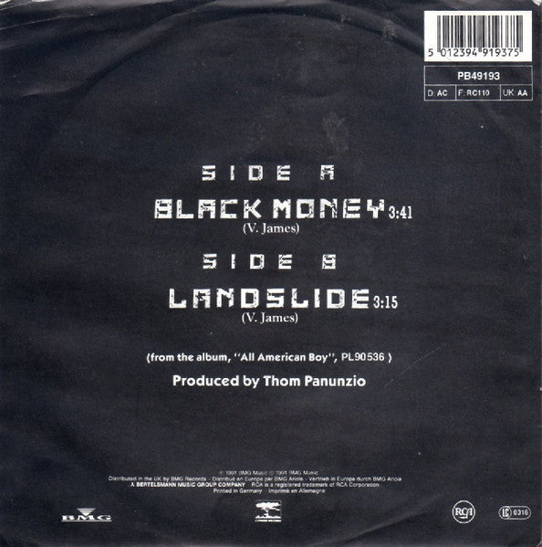 Vinnie James : Black Money (7", Single)