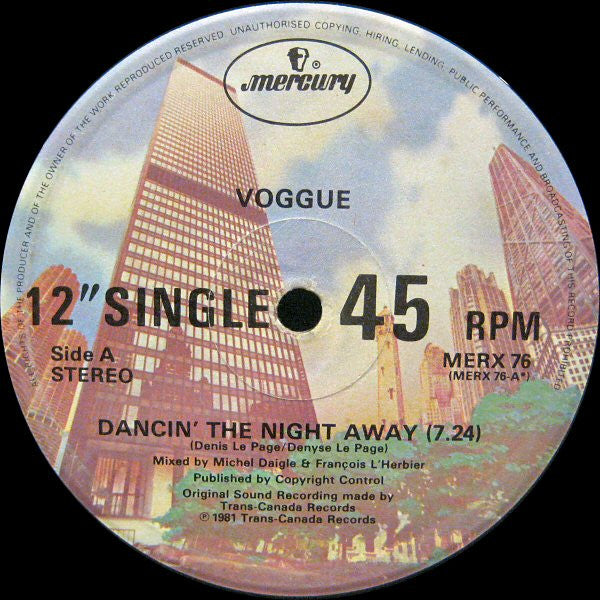Voggue : Dancin' The Night Away (12", Single)