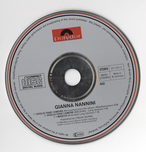 Gianna Nannini : Voglio Fare L'amore (CD, Maxi)