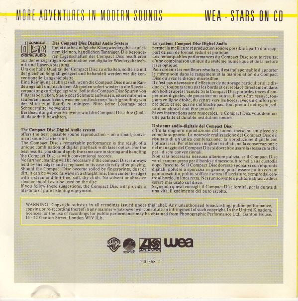 Various : More Adventures In Modern Sounds (CD, Comp, Tar)