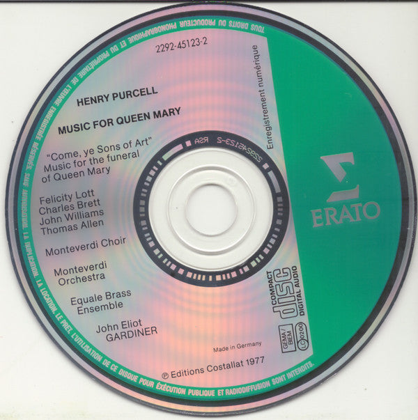Henry Purcell, The Monteverdi Choir & The Monteverdi Orchestra, Equale Brass, John Eliot Gardiner : Music For Queen Mary (CD, Album, RE)