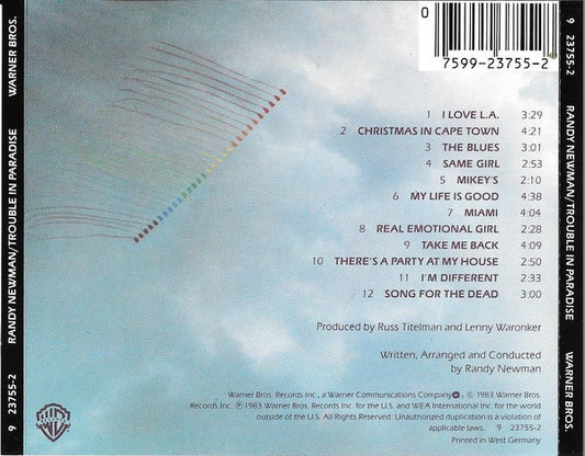 Randy Newman : Trouble In Paradise (CD, Album, Tar)