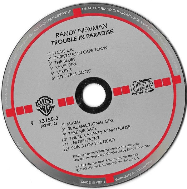 Randy Newman : Trouble In Paradise (CD, Album, Tar)
