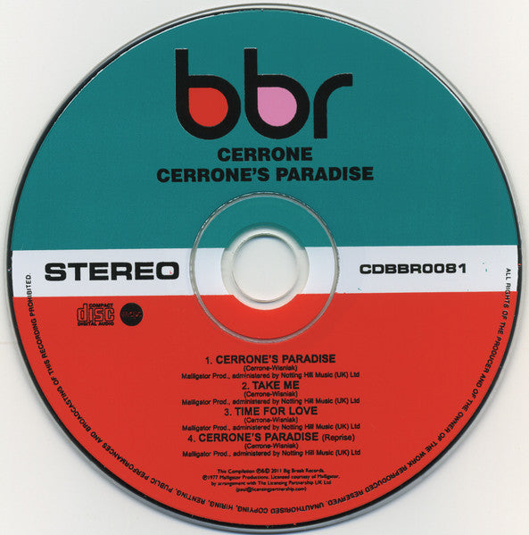 Cerrone : Cerrone's Paradise (CD, Album, RE)