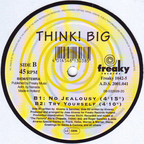 Think! Big : Without You (Dance Version) (12")
