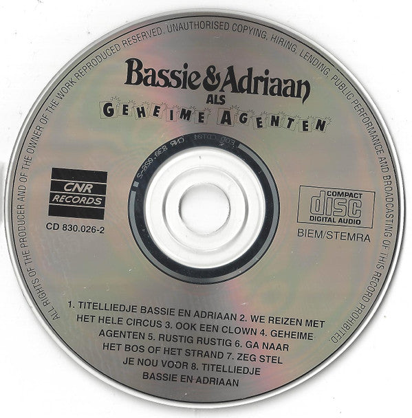 Bassie & Adriaan : Als Geheime Agenten (CD, Album, RE)