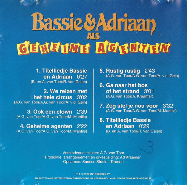 Bassie & Adriaan : Als Geheime Agenten (CD, Album, RE)