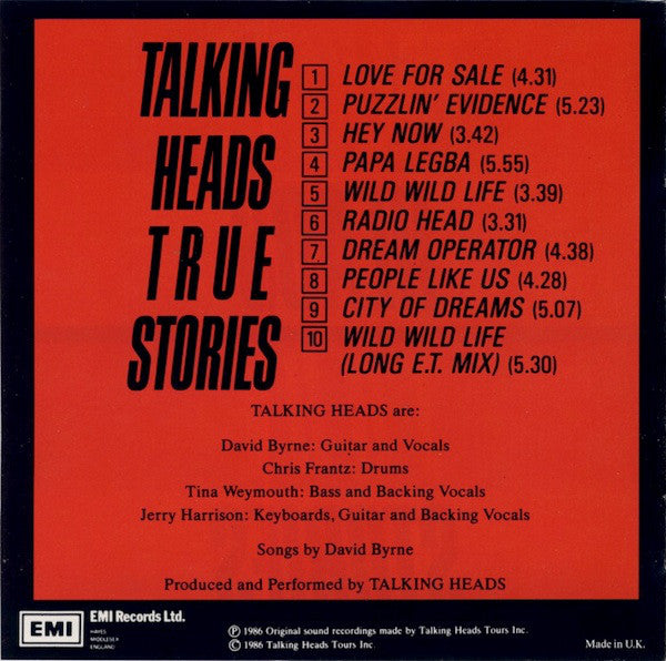 Talking Heads : True Stories (CD, Album)
