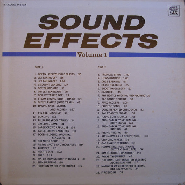 No Artist : Sound Effects Volume 1 (LP)
