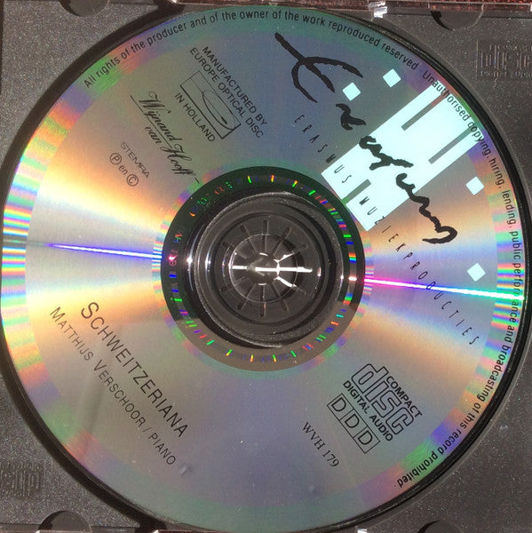 Matthijs Verschoor : Schweitzeriana. Bach Variations (CD, Album)