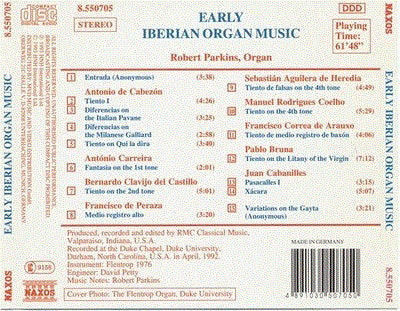 Robert Parkins : Early Iberian Organ Music (CD, Album)