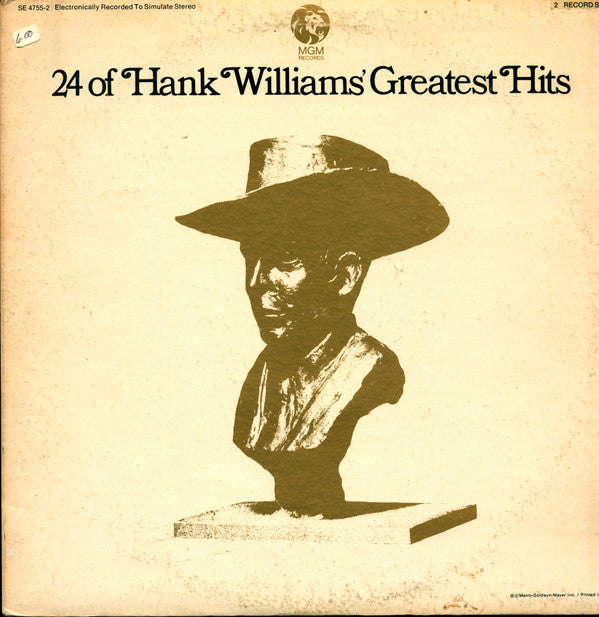 Hank Williams : 24 Of Hank Williams' Greatest Hits (2xLP, Comp, Gat)