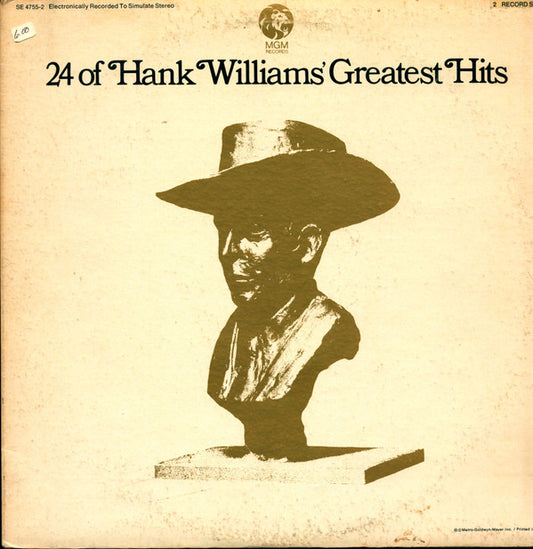 Hank Williams : 24 Of Hank Williams' Greatest Hits (2xLP, Comp, Gat)