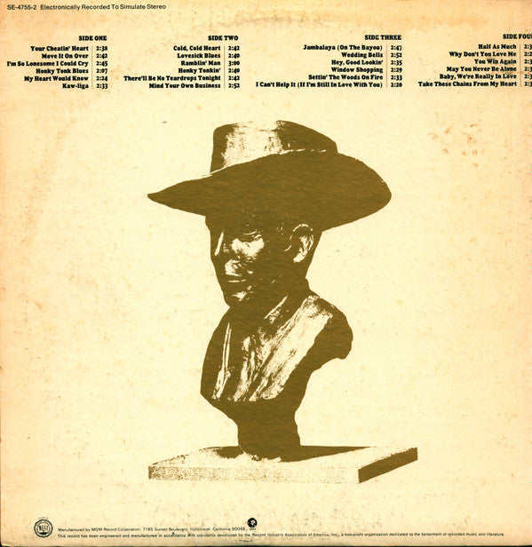Hank Williams : 24 Of Hank Williams' Greatest Hits (2xLP, Comp, Gat)