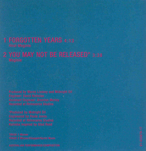 Midnight Oil : Forgotten Years (CD, Mini, Single)