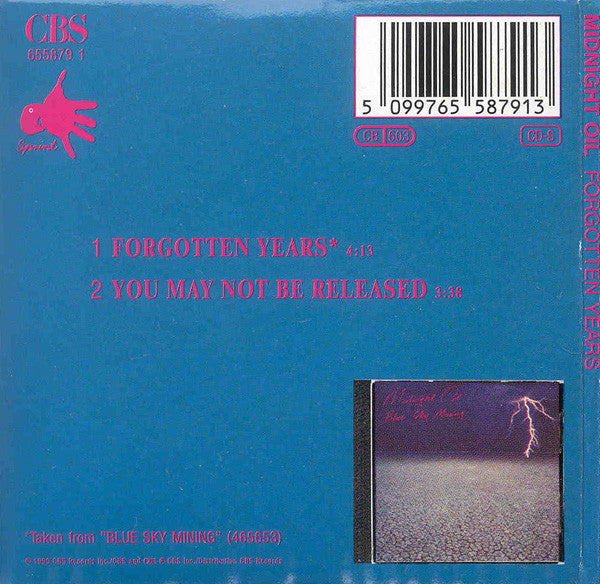 Midnight Oil : Forgotten Years (CD, Mini, Single)