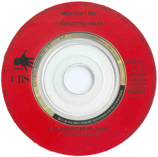 Midnight Oil : Forgotten Years (CD, Mini, Single)