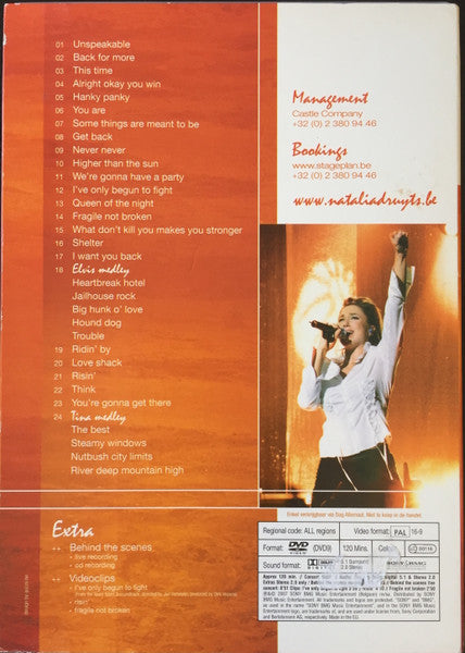 Natalia (3) : Back For More (Live) (DVD-V, PAL, DVD)