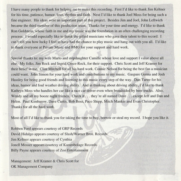 A.J. Croce : That's Me In The Bar (CD, Album)