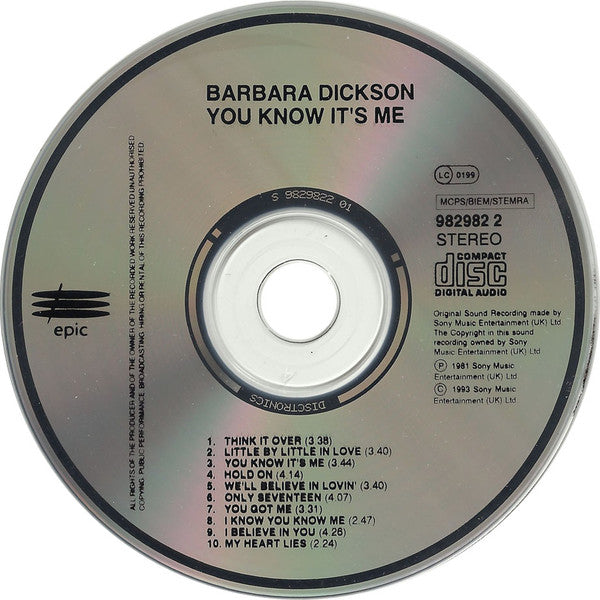 Barbara Dickson : You Know It's Me (CD, Album, RE)