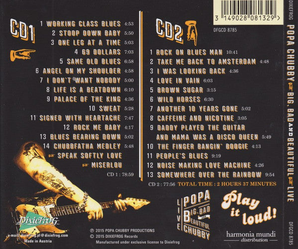 Popa Chubby : Big, Bad And Beautiful - Live (2xCD, Album)
