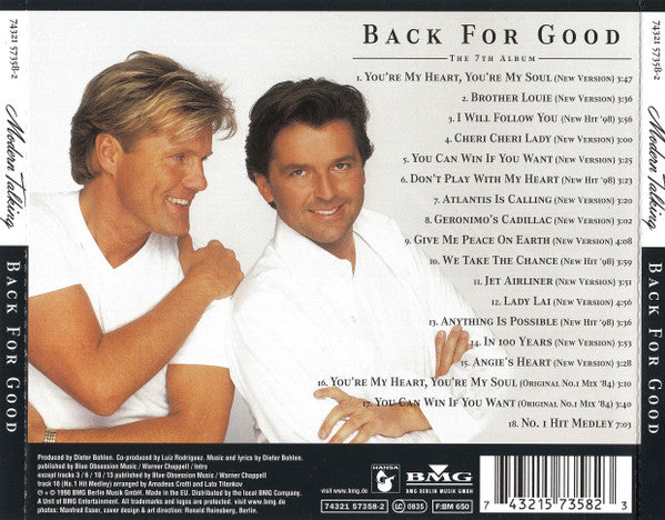 Modern Talking : Back For Good - The 7th Album (CD, Album, RE)