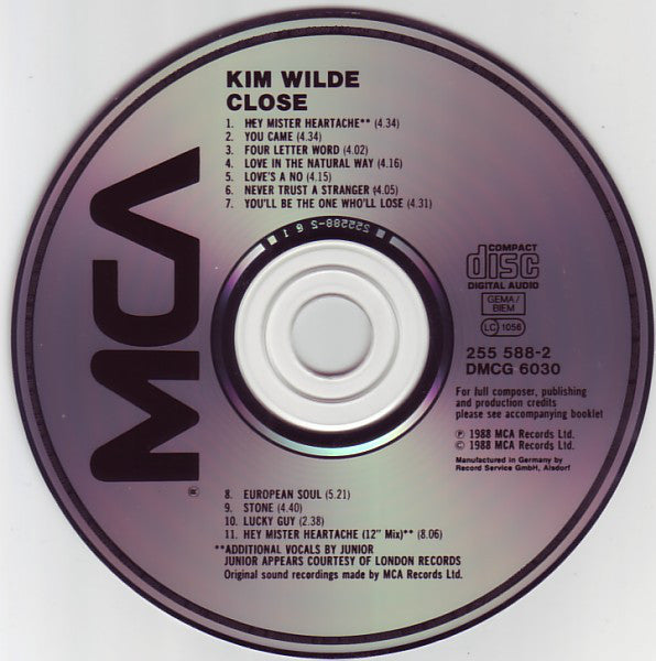Kim Wilde : Close (CD, Album)