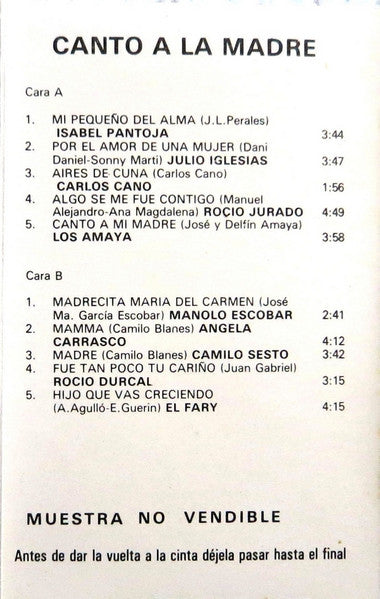 Various : Canto A La Madre (Cass, Comp, Promo)