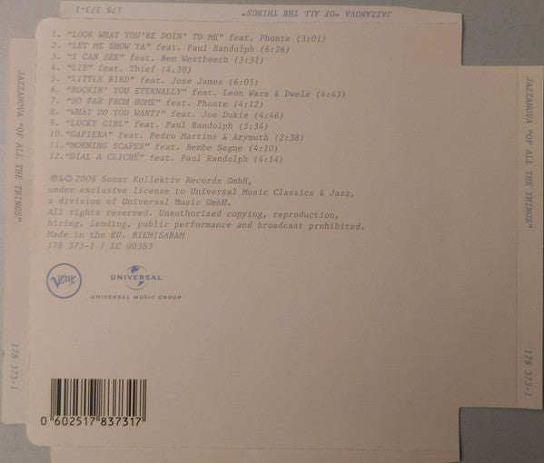 Jazzanova : Of All The Things (CD, Album, Sup)