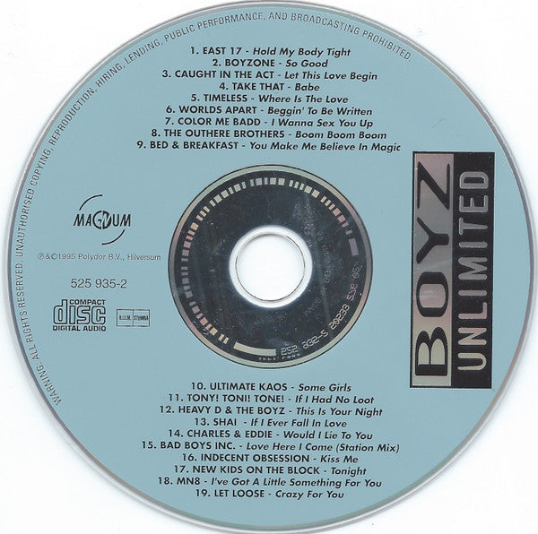Various : Boyz Unlimited (CD, Comp)
