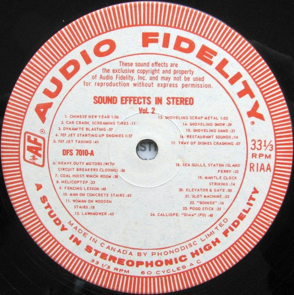 No Artist : Sound Effects, Volume 2 (LP)