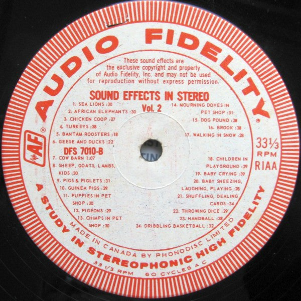 No Artist : Sound Effects, Volume 2 (LP)
