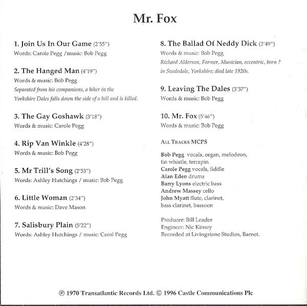 Mr. Fox (2) : Mr. Fox - The Gipsy (CD, Comp)