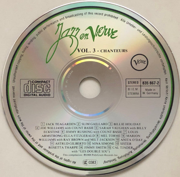 Various : Jazz En Verve Vol. 3  - Chanteurs (CD, Comp)