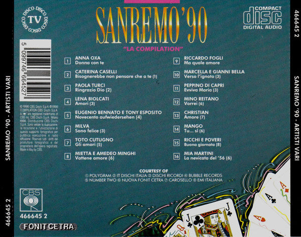 Various : Sanremo '90 (CD, Comp)