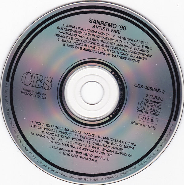 Various : Sanremo '90 (CD, Comp)