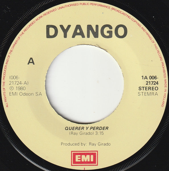Dyango : Querer Y Perder (7", Single)