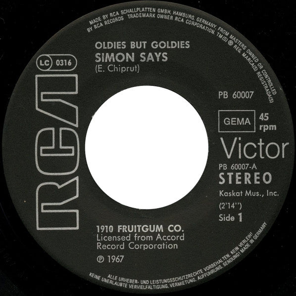 1910 Fruitgum Co.* : Simon Says (7", RE)