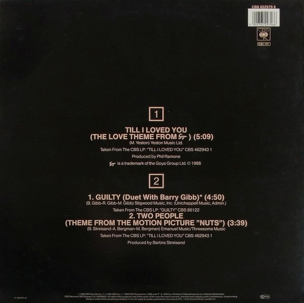 Barbra Streisand And Don Johnson : Till I Loved You (12", Maxi)