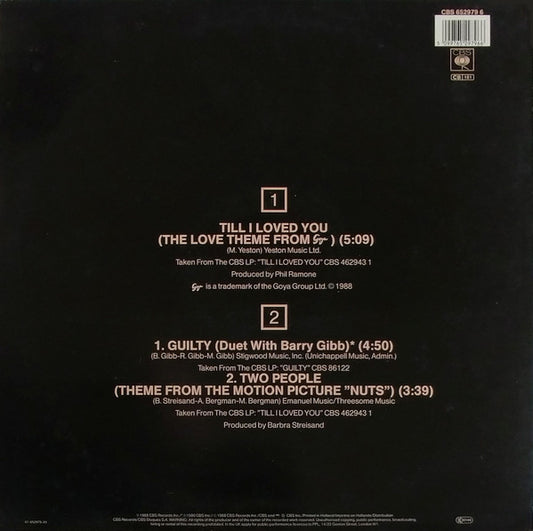 Barbra Streisand And Don Johnson : Till I Loved You (12", Maxi)