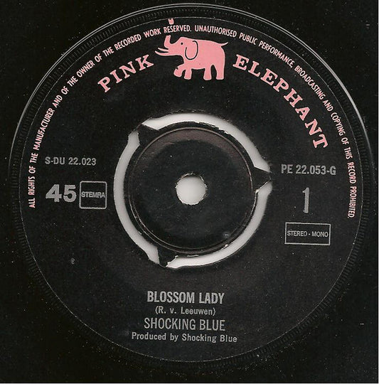 Shocking Blue : Blossom Lady (7", Single, Mono, Bla)