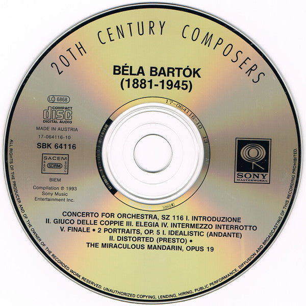 Bartók* : Bartók (CD, Album, Comp)