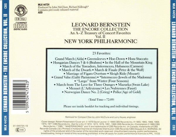 Leonard Bernstein, New York Philharmonic : The Encore Collection, Vol. II (CD, Comp)