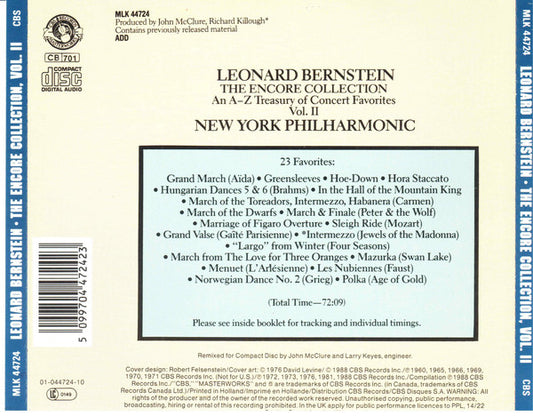 Leonard Bernstein, New York Philharmonic : The Encore Collection, Vol. II (CD, Comp)