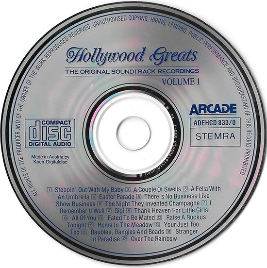 Various : Hollywood Greats - The Original Soundtrack Recordings Volume 1 (CD, Comp)