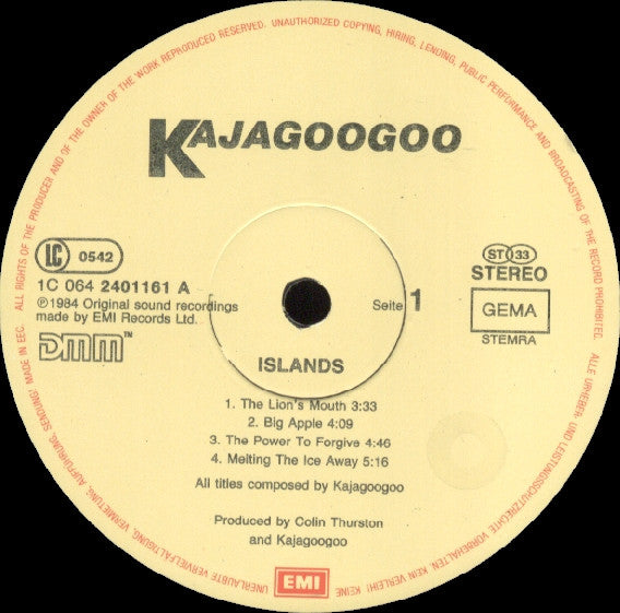 Kajagoogoo : Islands (LP, Album)