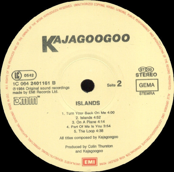 Kajagoogoo : Islands (LP, Album)