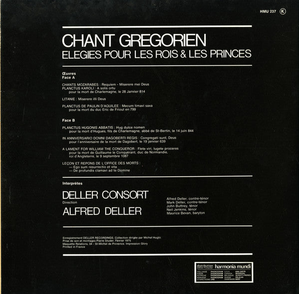 Deller Consort, Alfred Deller : Elegies Pour Les Rois Et Les Princes (LP, Album, Gat)