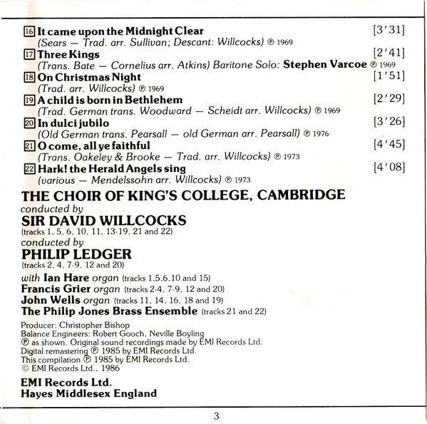 The King's College Choir Of Cambridge : Christmas Carols From King's College (CD)