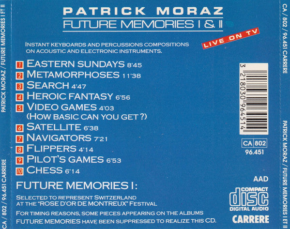 Patrick Moraz : Future Memories I & II (CD, Comp)